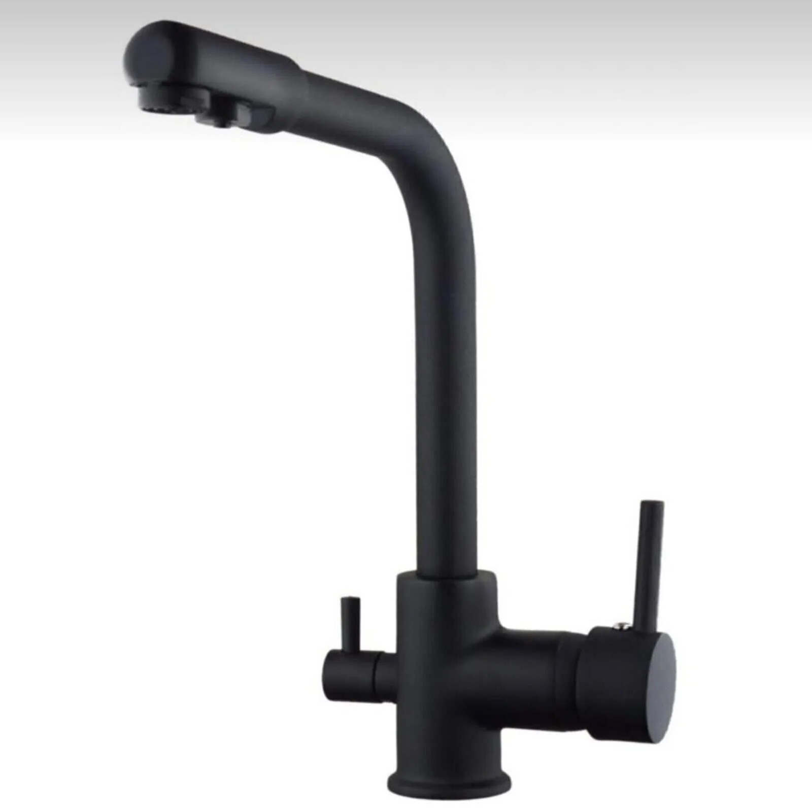 3 Yollu Arıtmalı Mutfak Bataryası Siyah Lüx